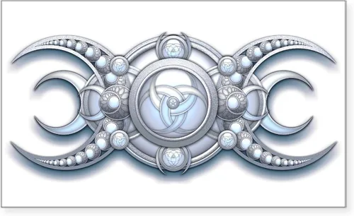 Vista 2 de CafePress – ornamentada Wiccan Triple Diosa 3" Lapel – Rectángulo Parachoques Pegatina Coche calcomanía