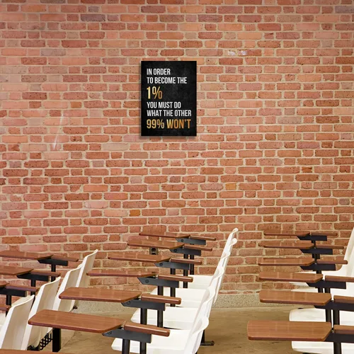 Vista 5 de Arte de Pared Inspiracional Lienzo Enmarcado 12 x 16 pulgadas (PARA CONVERTIRSE EN EL 1%) - Arte de Pared Decorativo con Citas Motivacionales