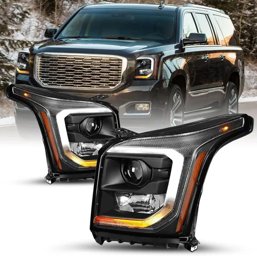 Vista 8 de SOCKIR Conjunto de Faros Delanteros LED DRL Compatible con GMC YUKON SLT SLE/Yukon XL SLT SLE 2015-2020 Faros Halógenos Originales de Fábrica OE Par