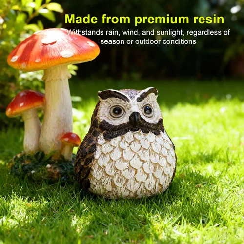 Vista 2 de Faux Owl Hide a Key Outdoor, Resin Water Proof Spare Key Hider Lock Box, Outdoor Hidden KeyHolder Safe Secret Hiding Spot Decorative Garden Statue