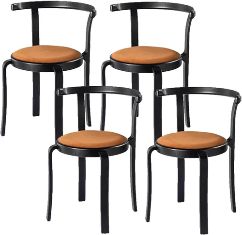 Vista 15 de Sillas de comedor de madera, silla de comedor tapizada, sillas de cocina apilables, asiento de tocador para comedor, sala de estudio, sala de estar