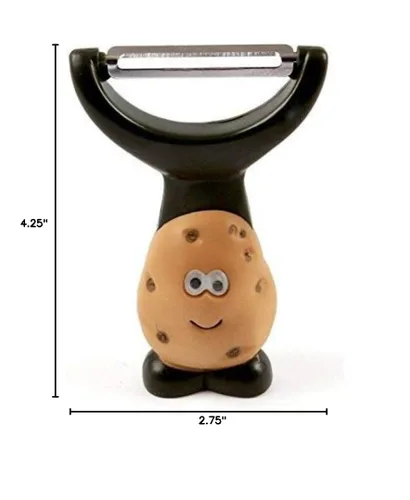 Vista 3 de Joie Mr Potato - Pelador en forma de Y, bonito accesorio de cocina para verduras y frutas, crea hebras de pasta vegetales largas y anchas, hoja