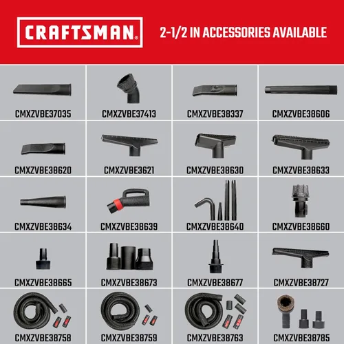 Vista 6 de CRAFTSMAN CMXEVBE17606 Aspiradora en seco y húmedo de 12 galones 6.0 HP con soplador de hojas desmontable, aspiradora portátil para tienda húmeda