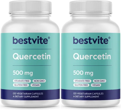 Vista 8 de BESTVITE Quercetina 500mg (120 cápsulas vegetarianas) - Sin estearatos - Sin dióxido de silicio - Vegano - Sin OMG - Sin gluten