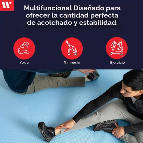 Vista 2 de We Sell Mats - Baldosas multiusos de espuma EVA con un grosor de 0.5 pulgadas, alfombrillas entrelazadas para gimnasios de interior y para el hogar