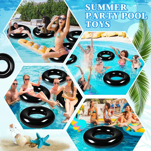 Vista 6 de JellyArch 6 piezas de flotadores inflables para piscina de 28 pulgadas, tubo de natación a granel para adultos, flotadores de piscina