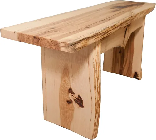 Vista 16 de Rustic Red Door Co. Banco de madera con borde vivo para mesa de comedor, entrada, dormitorio, acento de sala de estar, losa de madera maciza