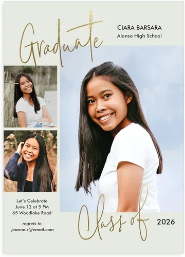 Vista 13 de Let's Make Memories Anuncios de graduación personalizados para clase de 2026 o cualquier año, invitaciones de calidad premium, 5 x 7, tarjetas Año
