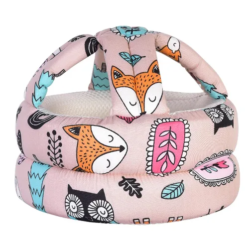 Vista 9 de Casco ajustable para bebé, ligero y suave, ideal para que el bebé aprenda a caminar y gatear. Bosque, gris