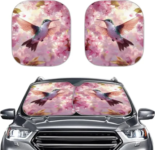 Vista 32 de Parasol para parabrisas de automóvil con estampado de playa tropical, protección universal para proteger el interior del automóvil, bloquea