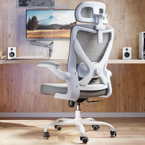 Vista 18 de Silla ergonómica de oficina: sillas de escritorio de oficina en casa con Beige