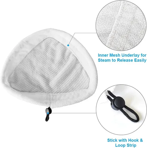 Vista 4 de Fushing 6 almohadillas para trapeador de vapor, almohadillas de limpieza reutilizables de microfibra lavables, almohadillas de repuesto