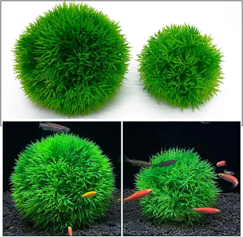 Vista 5 de Plantas artificiales para pecera, plantas artificiales, 6 unidades, césped artificial, color verde, plástico, decoración del hogar, planta