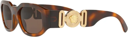 Vista 3 de Versace VE 4361 521773 Havana - Gafas de sol geométricas de plástico lentes marrones Havana 53-18-140