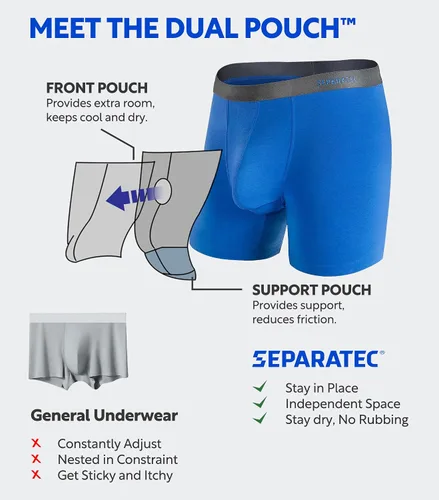 Vista 7 de Separatec Ropa interior transpirable de rayón refrescante para hombre, hecho de bambú, calzoncillos tipo bóxer para hombres, bolsa de bola, paquete