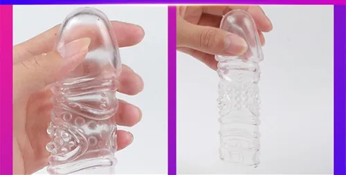 Vista 7 de 4 Nuevos Diseños Transparente Roscado Condones Masculino Adulto Bloqueo fino Cristal Manga Un Conjunto 4 Piezas 7524144163