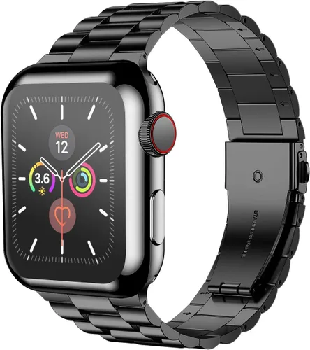 Vista 2 de iiteeology - Correa compatible con Apple Watch de 1.49" (38mm) Serie 3 2 1, correa mejorada de acero inoxidable con protector de pantalla