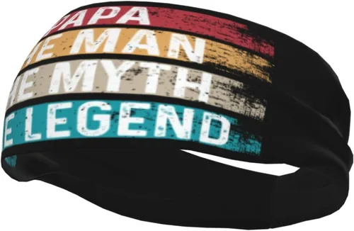 Vista 3 de Papa The Man The Myth The Legend Headband for Men Women Sports Sweatband for Fitness Exercise Moisture Wicking Running Yoga Hairbands