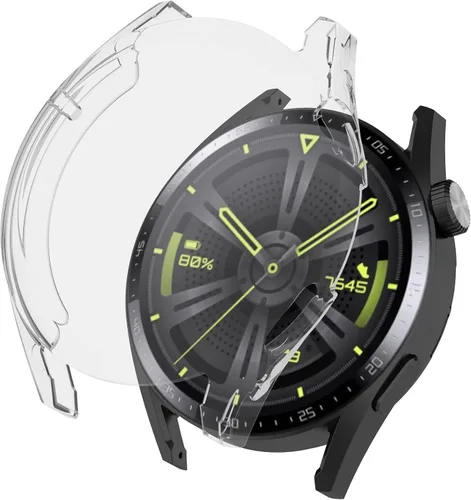 Vista 3 de Fundas protectoras de pantalla compatibles con Huawei Watch GT3, funda de TPU suave, accesorios para reloj inteligente, fundas TenCloud resistentes