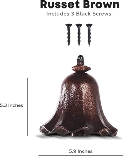 Vista 2 de Upstreet Campana de cena para exterior o interior hecha de campana colgante de cobre rojo, campana de hierro fundido para exteriores a superficies