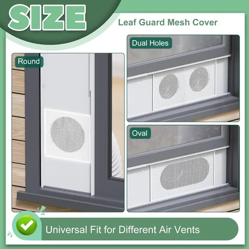 Vista 2 de Kit de cubierta de malla protector de hojas para ventilación de ventana, cubierta de micromalla para aire acondicionado portátil, kit de ventilación