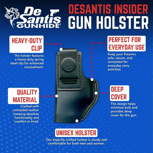 Vista 6 de DeSantis Gunhide Insider Funda Para Glock 26/27 Mano Izquierda Negro