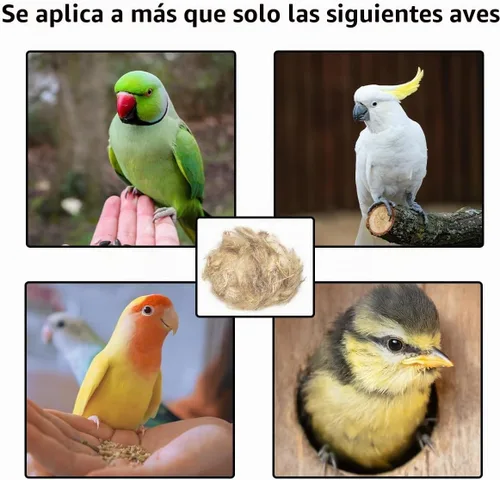Vista 6 de Mezcla natural de materiales de anidación de pájaros, 4 tipos de materiales, proporción profesional a juego con almohadillas