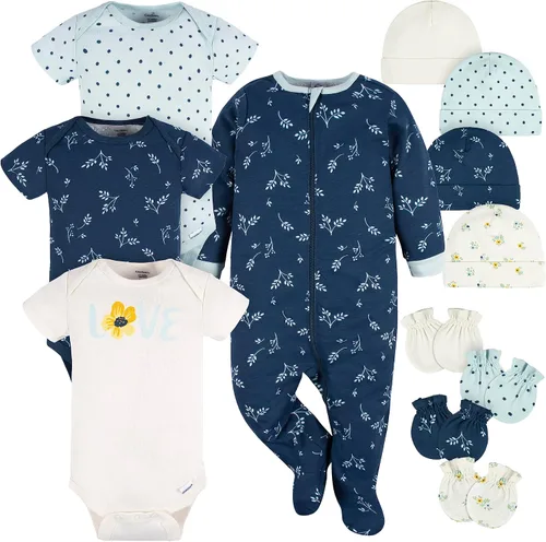 Vista 8 de Gerber Juego de regalo de canastilla de 12 piezas para bebés y niñas