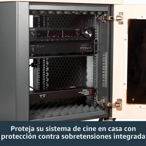 Vista 8 de StarTech Tira de alimentación horizontal de 8 salidas de 1U para montaje en rack para gabinetes de servidor de red - Protección contra