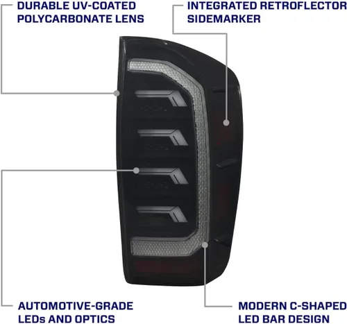 Vista 5 de Form Lighting Luces traseras LED secuenciales compatibles con Toyota, Tacoma 2016-2023, rojo (par)