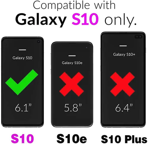 Vista 2 de Asuwish Funda de teléfono para Samsung Galaxy S10 con protector de pantalla de vidrio templado, funda magnética de cuero, soporte para tarjetas