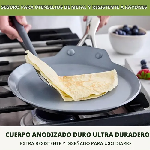 Vista 7 de GreenPan Valencia Pro 9.5" Ceramic Nonstick Crepe Pan, Hard Anodized