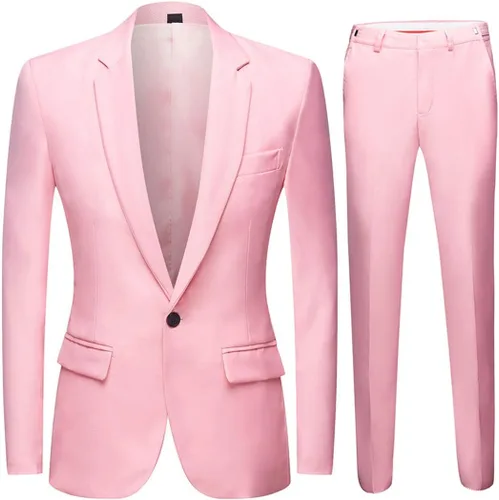 Vista 2 de Cloudstyle Traje de hombre de un solo pecho con un botón central de ventilación 2 piezas Slim Fit Trajes formales