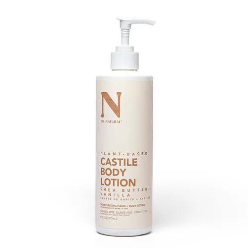 Vista 11 de Dr. Natural Castile Loción corporal - Crema corporal no grasa con manteca de karité - Loción suave y calmante para mujeres y hombres - Almendra