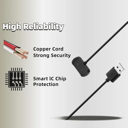 Vista 4 de Paquete de 2 cables de cargador para Amazfit GTR 2 / 2e / Mini, compatible con GTS 2 / 2e / GTS 4 Mini/Bip 5 / Bip 3 Pro/Bip U Pro Charger, cable