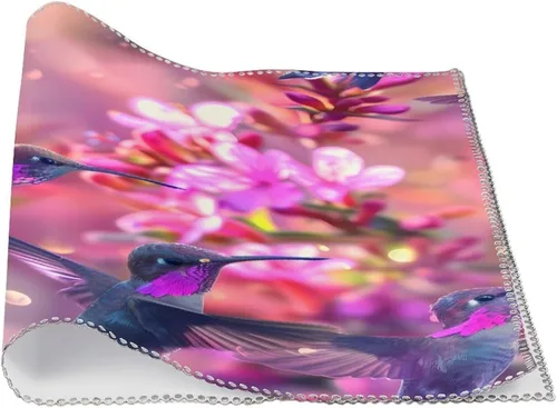 Vista 3 de Hummingbird Placemats Set of 6 Resistant Table Mats Washable Place Mats for Dinner Party Table Decoration