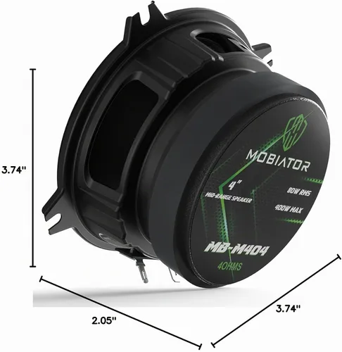 Vista 10 de Altavoces de rango medio MB-M404 4 '' 400W Max, 4 Ohmios Alta Eficiencia Altavoces de puerta de audio de coche para coche o camión Sistema de sonido