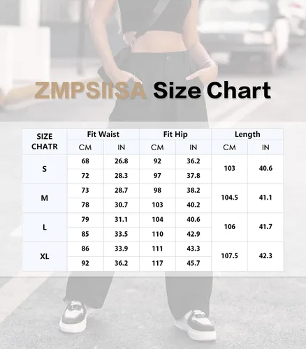Vista 6 de ZMPSIISA Pantalones cargo de cintura alta para mujer, pantalones casuales de pierna ancha, 6 bolsillos, pantalones militares de combate