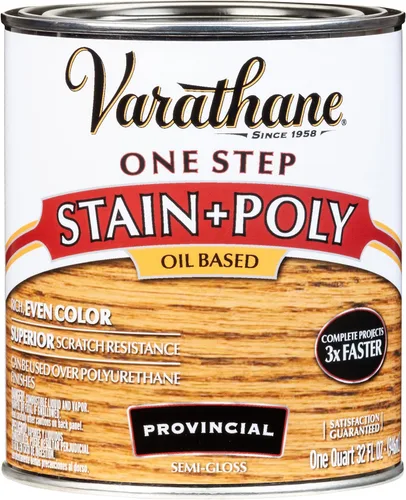 Vista 10 de Varathane 225243H Tinte de un paso a base de aceite + Poli, cuarto de galón, Nuez Americana Dorada