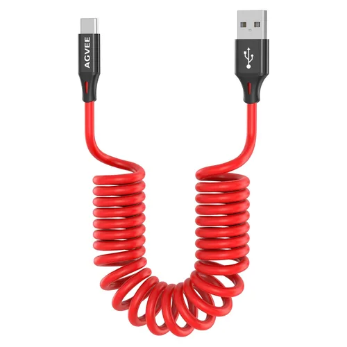 Vista 17 de AGVEE Cable de carga corto USB-C a Lightning en espiral de 1.5 pies [certificado MFI] Cable de carga rápida PD de 30 W en el automóvil para iPhone