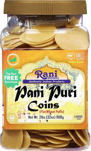Vista 8 de Rani Pani Puri - Monedas de 7 onzas (7.05 oz) 80-85 monedas ~ Monedas de trigo y sémola sin cocer, aptas para microondas, totalmente naturales