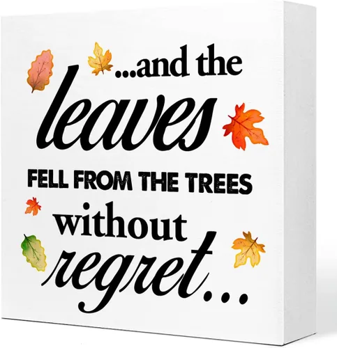 Vista 15 de Decoración de mesa de otoño, otoño, mercado, calabazas, cosecha, bloque de madera, decoración de escritorio, rústico, otoño, Acción de Gracias, caja