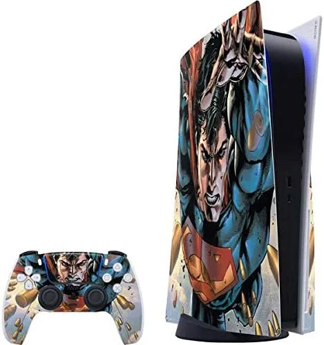 Vista 10 de Skinit Decal Gaming Skin Compatible with PS5 Bundle - Officially Licensed DC Comics Superman Unchained #1 Original Cover Design