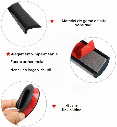 Vista 3 de Kit de moldura de borde de puerta automotriz con cinta, protector de labios en forma de L para guardabarros de automóvil, estribos, conchas