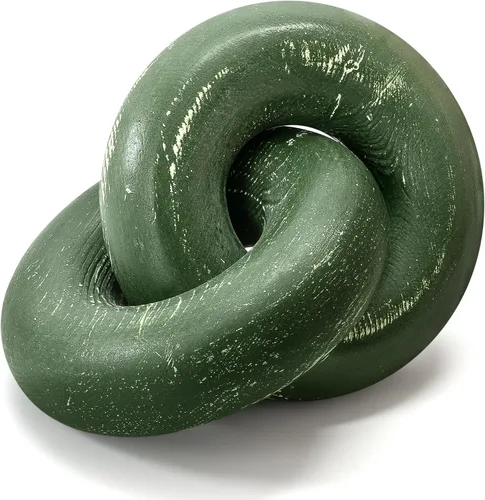 Vista 15 de EOSAHR Escultura Moderna de Nudo de Madera de Pino – Elegante Decoración de Cadena de Madera de 2 Eslabones para Mesa de Café, Estantería y Mesa