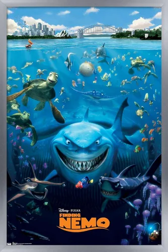 Vista 15 de Trends International Disney Pixar Buscando a Nemo - Póster de pared fundido, 14.725 x 22.375 pulgadas, versión enmarcada de madera de granero