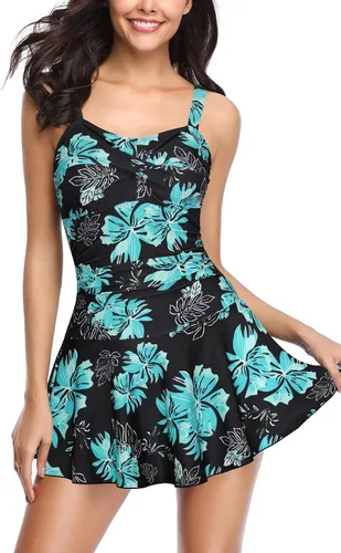 Vista 14 de SHEKINI Traje de baño de una pieza con falda fruncida cruzada para mujer Vestido de baño Traje de baño Albaricoque - Bw
