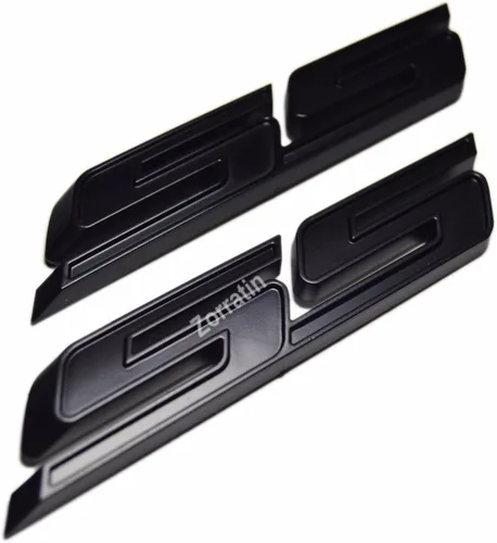 Vista 17 de Slant, calcomanía, emblema para defensas, parrilla lateral, de acero inoxidable, para Chevy IMPALA COBALT Camaro 2010+, 2 unidades, Negro