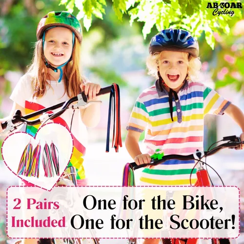Vista 4 de Colorido bicicleta Streamer niñas niños bicicleta borla cinta manillar scooter serpentinas 2 pares 32 bandas