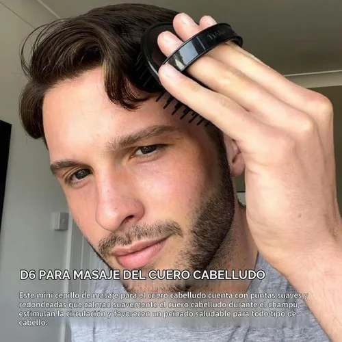 Vista 3 de Denman Cepillo desenredante para cabello rizado y masajeador de cuero cabelludo D6 - Cepillo alisador de cabello Negro